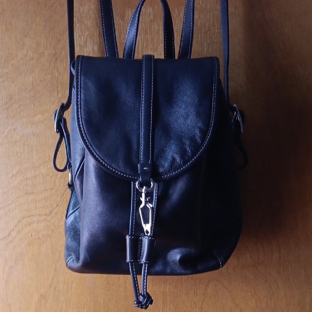 COACH Black Leather Backpack